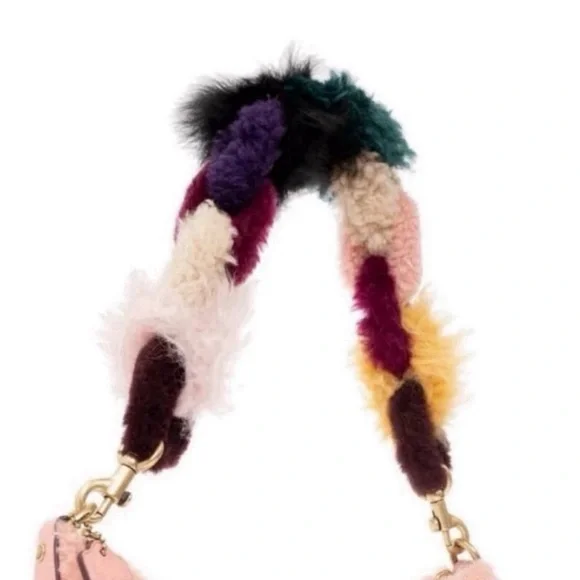 Coach Short Chain Bag Strap in Shearling Brass/Fun Multi 25”L CN066 NWT - Picture 5 of 12